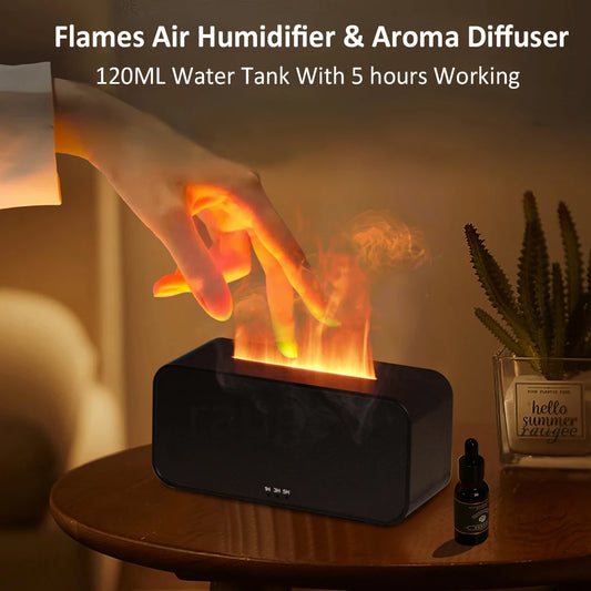 Mini Flame Aroma Diffuser LED Humidifier & Essential Oil Diffuser