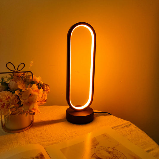LED Ring Bedside Lamp 3 Color Dimmable